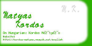 matyas kordos business card